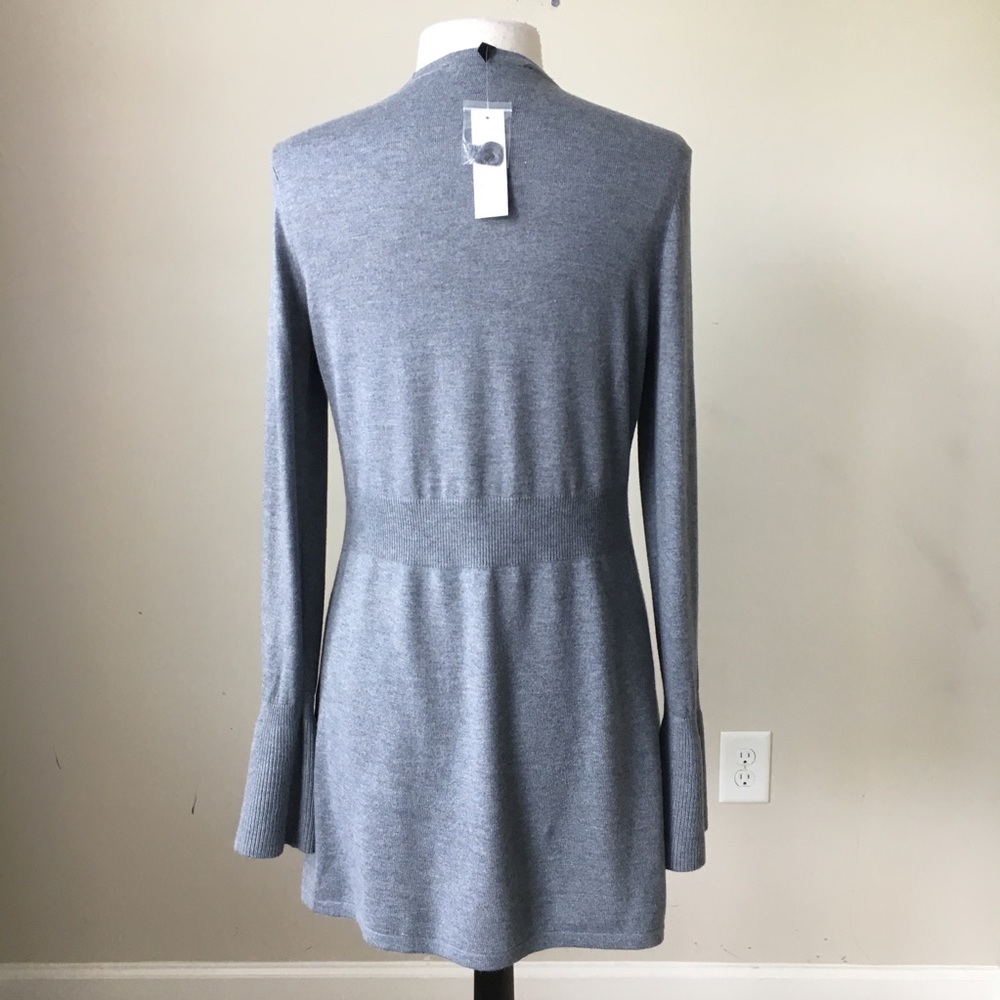 Drama sleeves midi gray cover up cardigan - Picture 2 of 3